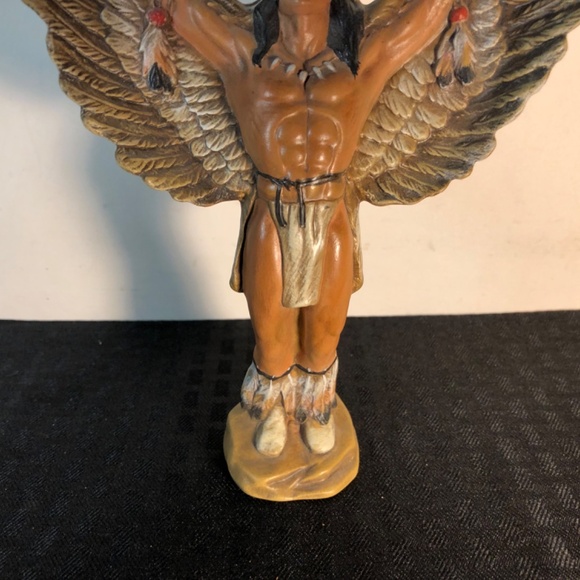 Vintage Native American Eagle Dancer ceramic 8.5” tall x 6.5” across at wings - Picture 6 of 11